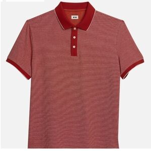 MEN'S EUC XXL JOSEPH ABBOUD POLO SHIRT, RUST WITH CREAM Modern Fit